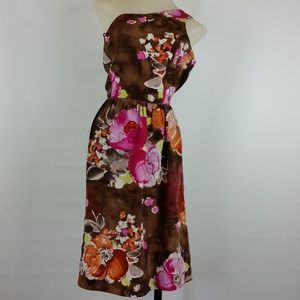 Matty M One Shoulder !00% Silk Dress
